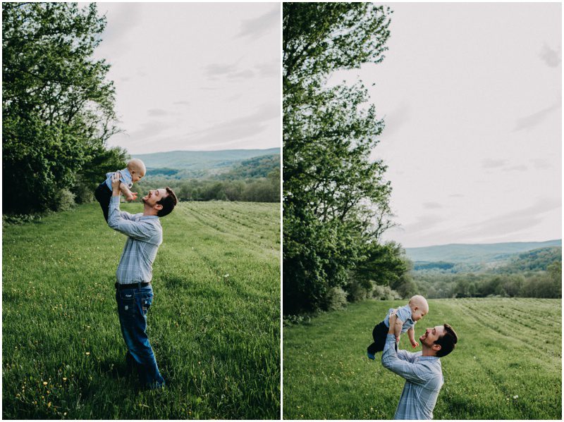 Beautiful Spring Family Portraits in Bloomsburg, Pennsylvania, daddy and son playing airplane