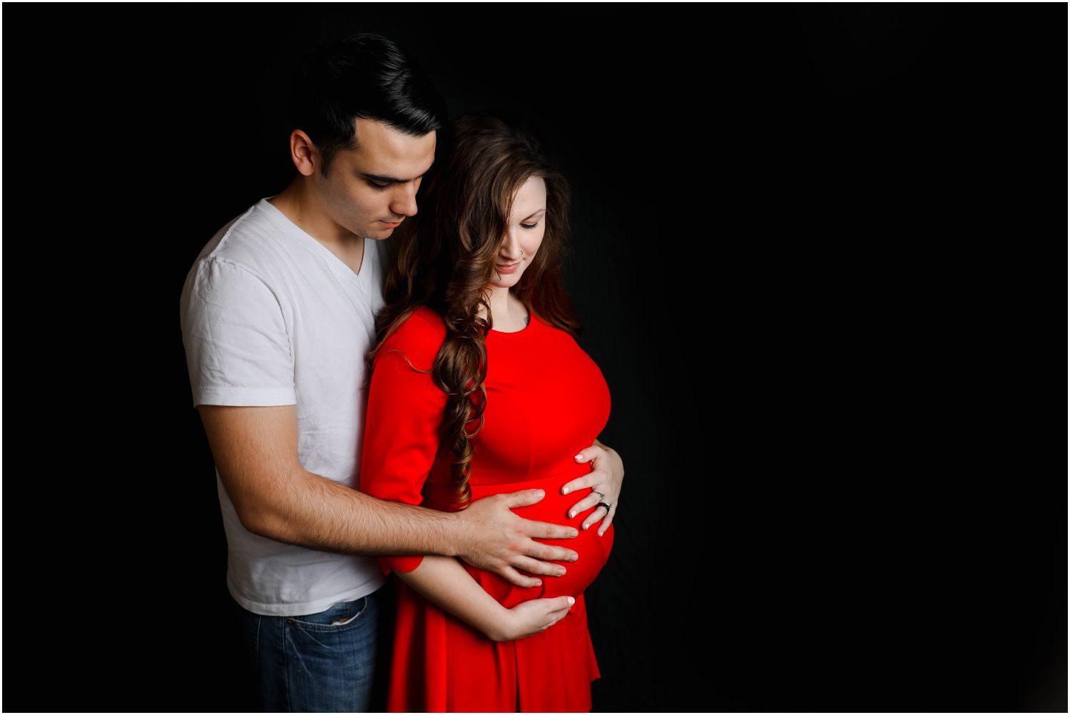 Columbia County, Pennsylvania Maternity Photographer, red dress pregnancy
