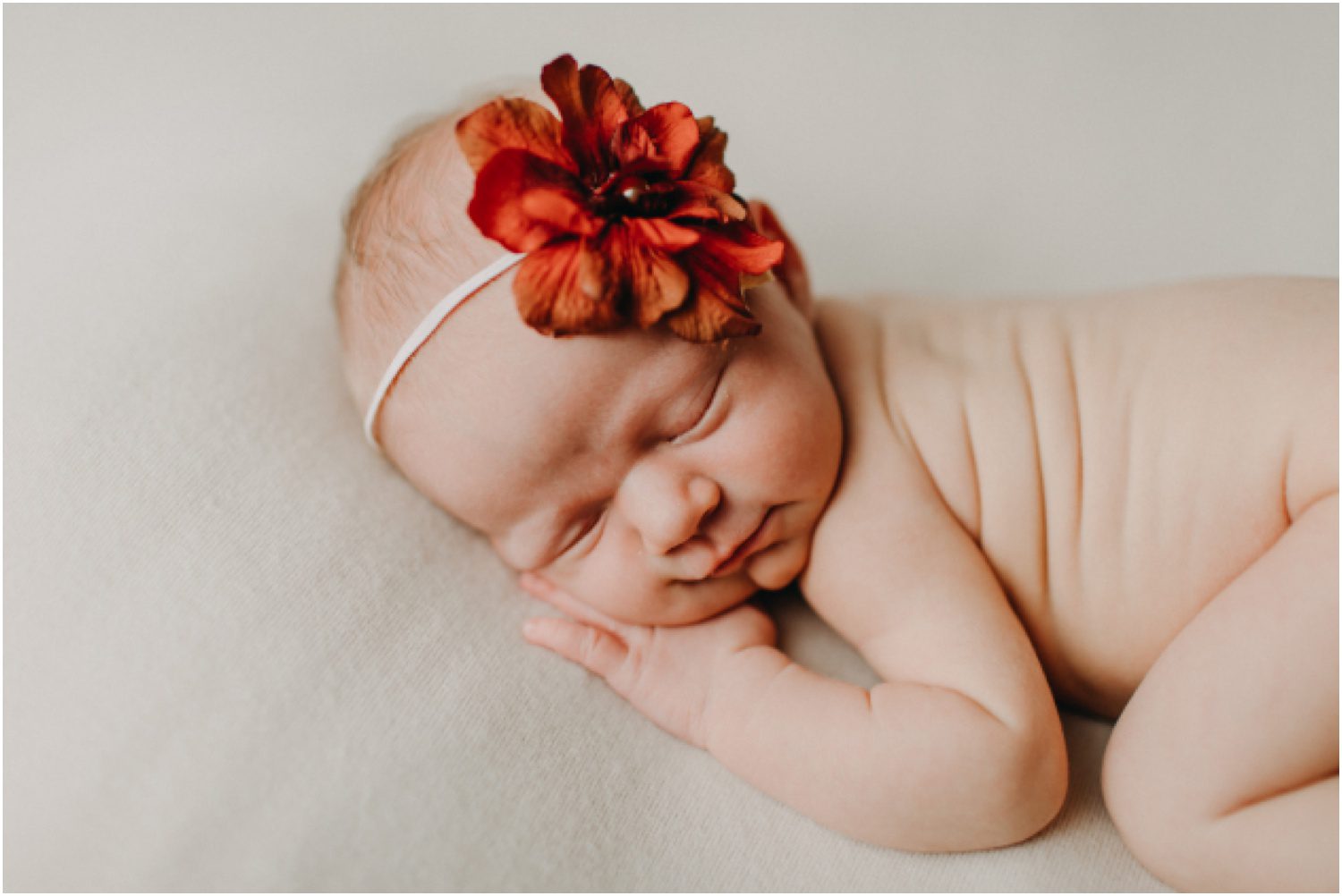 Newborn Portrait Studio Near Scranton, PA, baby girl with flower headband