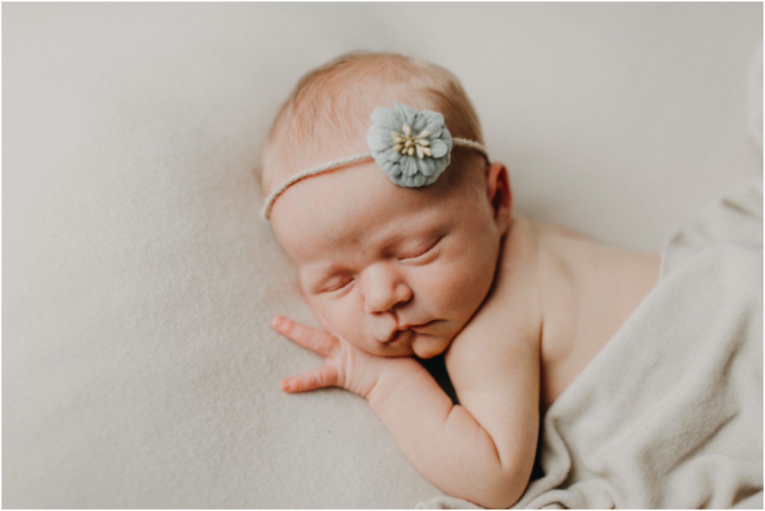 baby girl with flower headband, Newborn Portrait Studio Near Scranton, PA