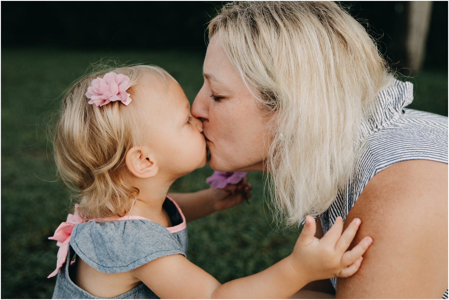 Northeast Creek Park, North Carolina, Destination Family Photographer, mother kissing daughter