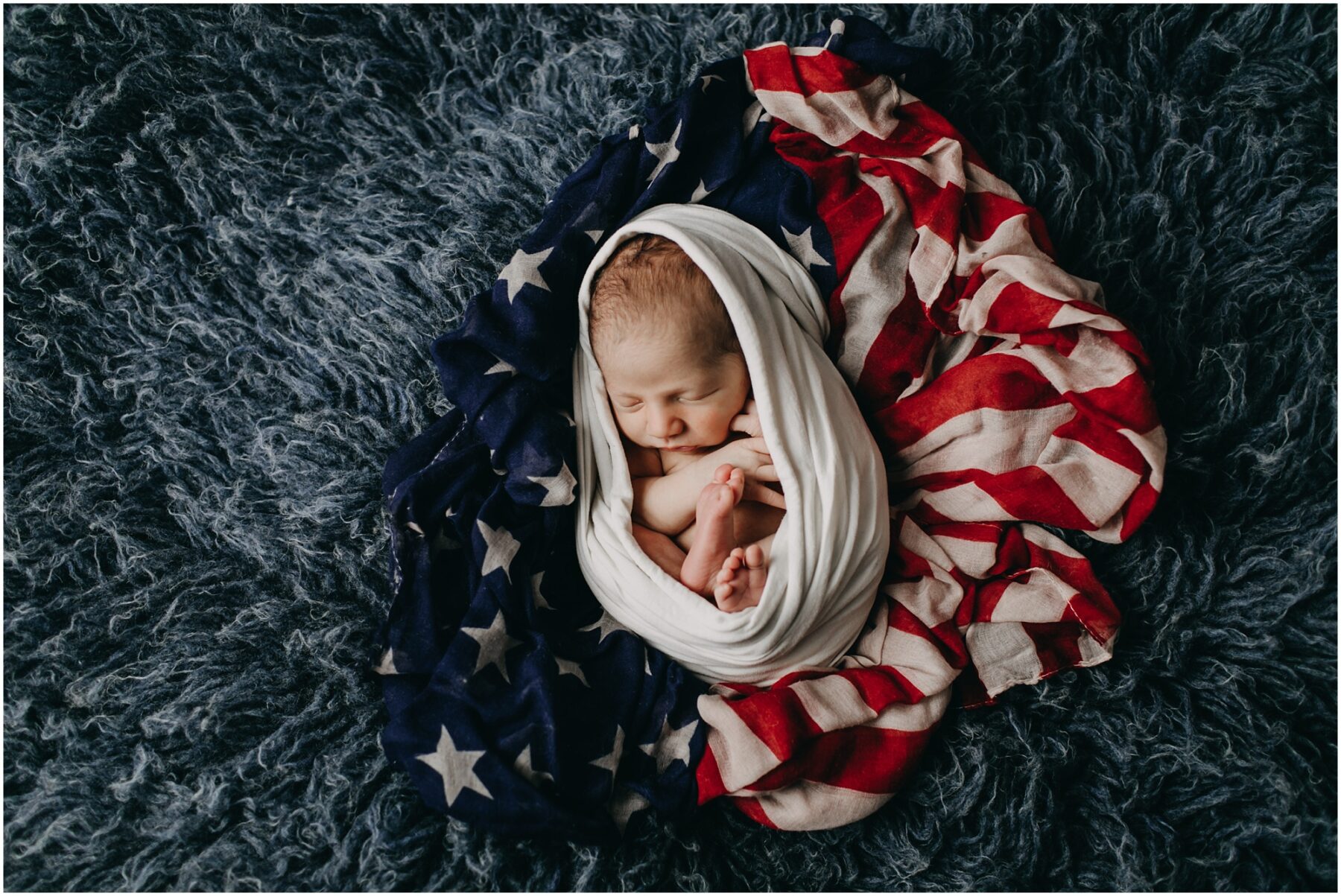 baby photos on american flag, Central Pennsylvania Newborn Photographer