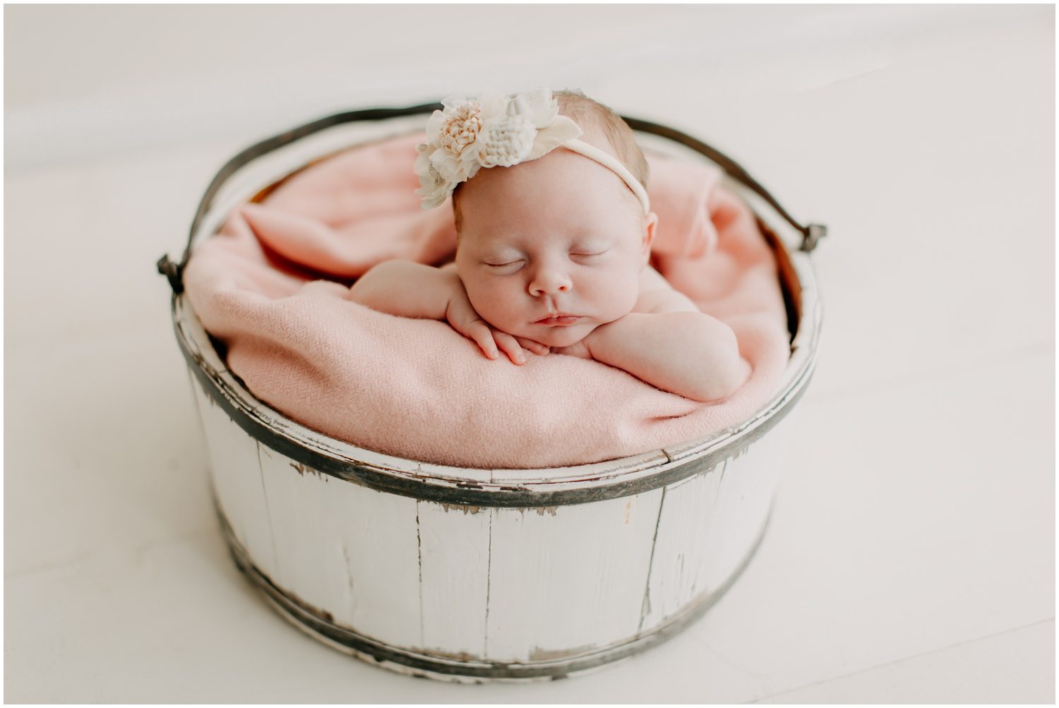 Newborn baby in a bucket, Bloomsburg Newborn photographer, danville newborn photographer, berwick newborn photographer, benton newborn photographer