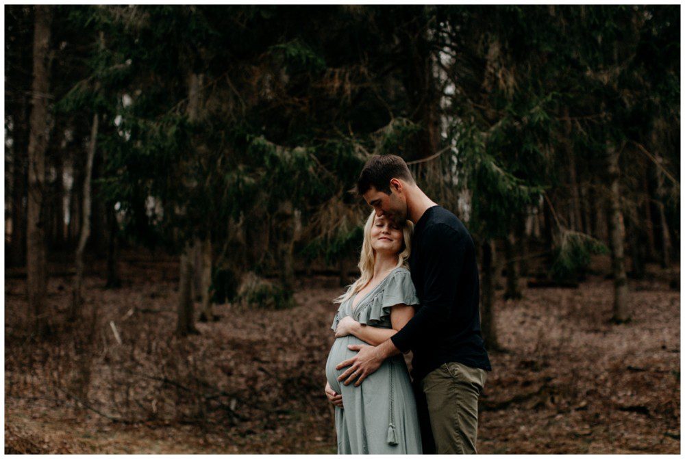Catawissa Outdoor Maternity Photographer, couple expecting a baby in the woods
