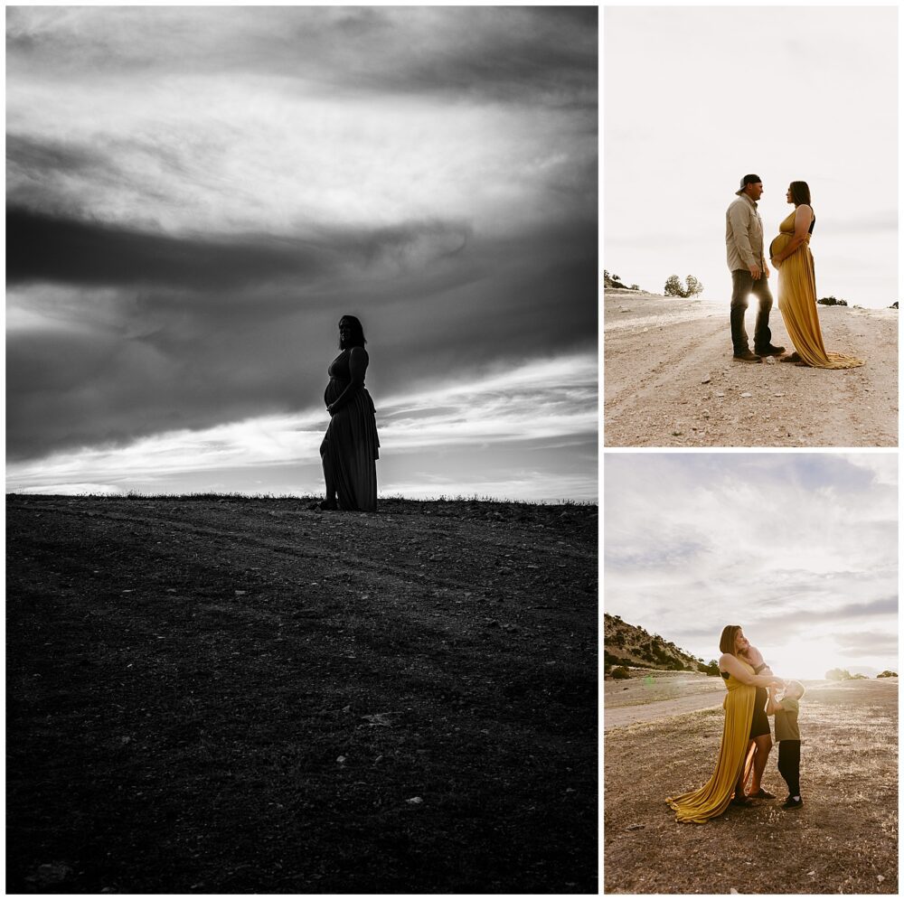Expectant mother during a beautiful outdoor maternity photography session in Central Utah by Kristi James Photography.